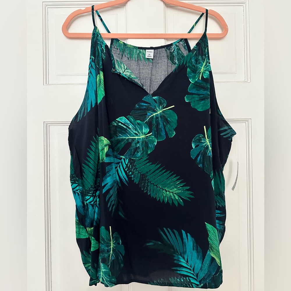 Old Navy Tropical Leaf Print Women's Top Size XXL New!